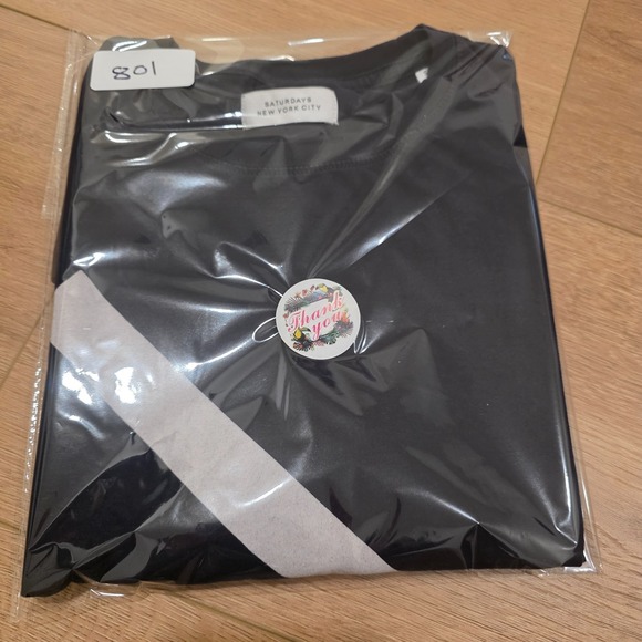 Saturdays NYC Slash Logo Short Sleeve Printed Shirt Men's Small Black Rare - Picture 9 of 9